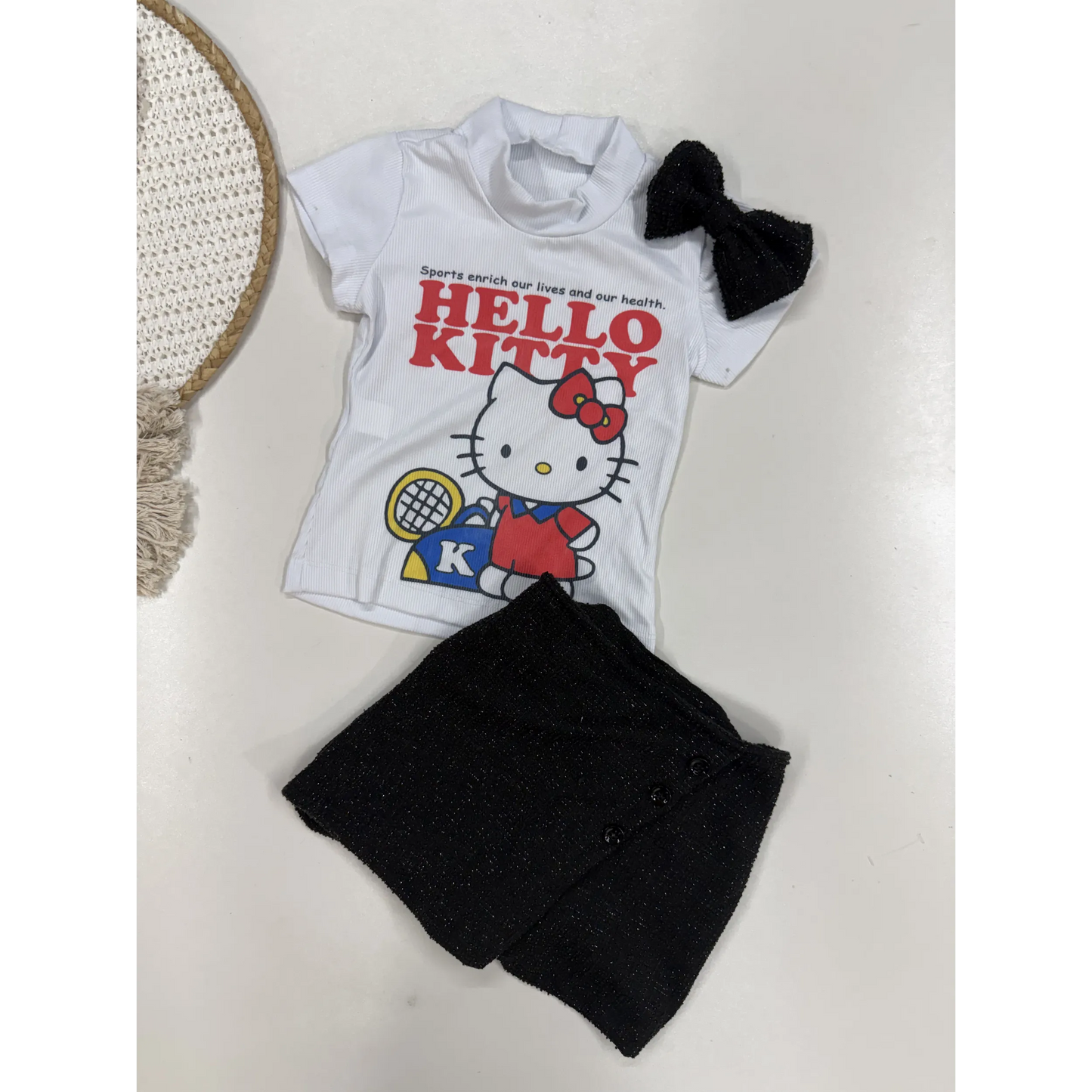 Conjunto Infantil Hello Kitty Tweed com Lurex | Dinda Kids