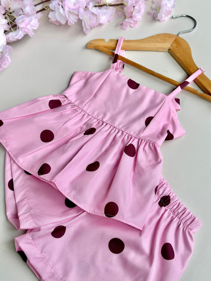 Conjunto short e blusa batinha em poá