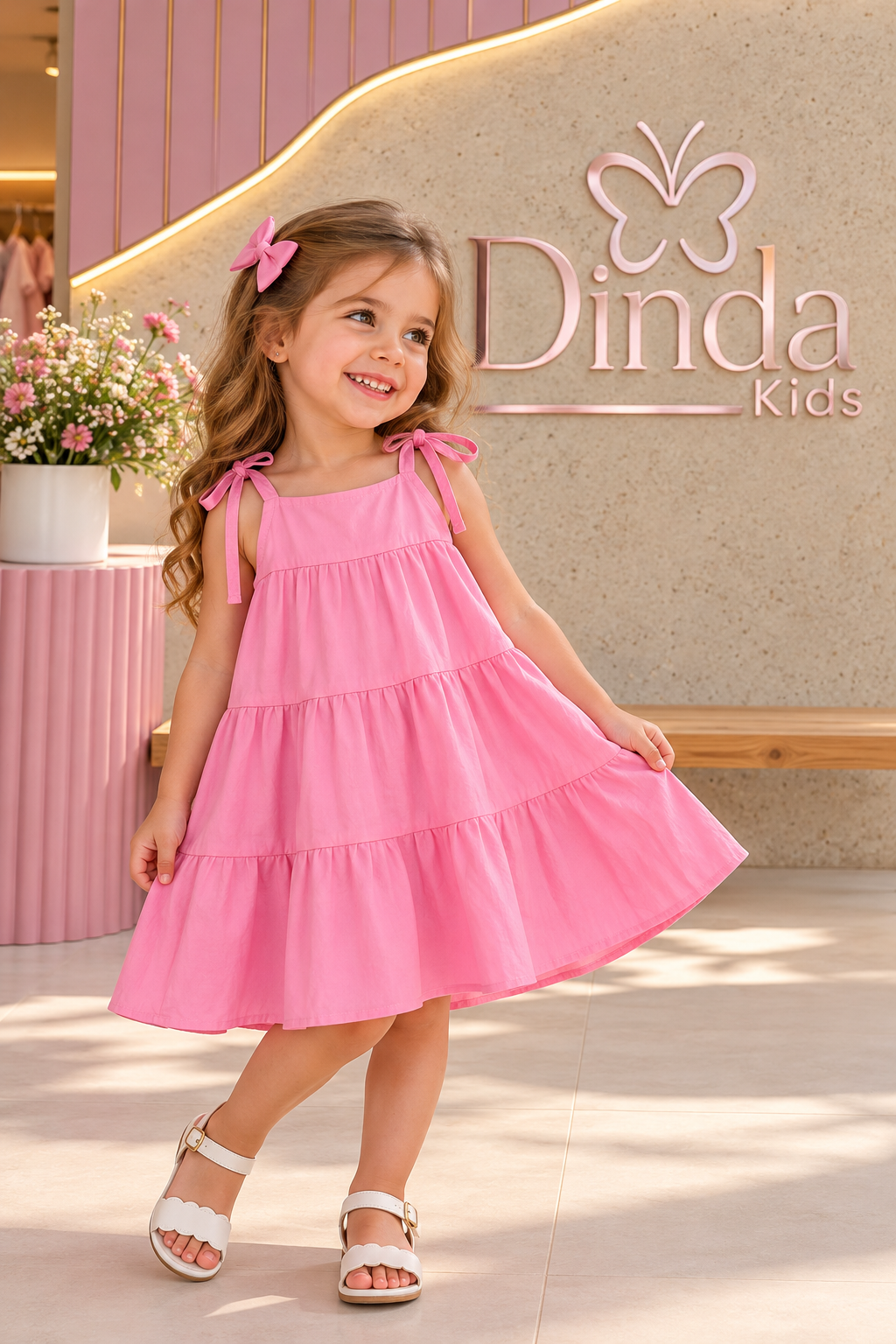 Vestido Infantil Colorê Candy com amarração 🍭💗