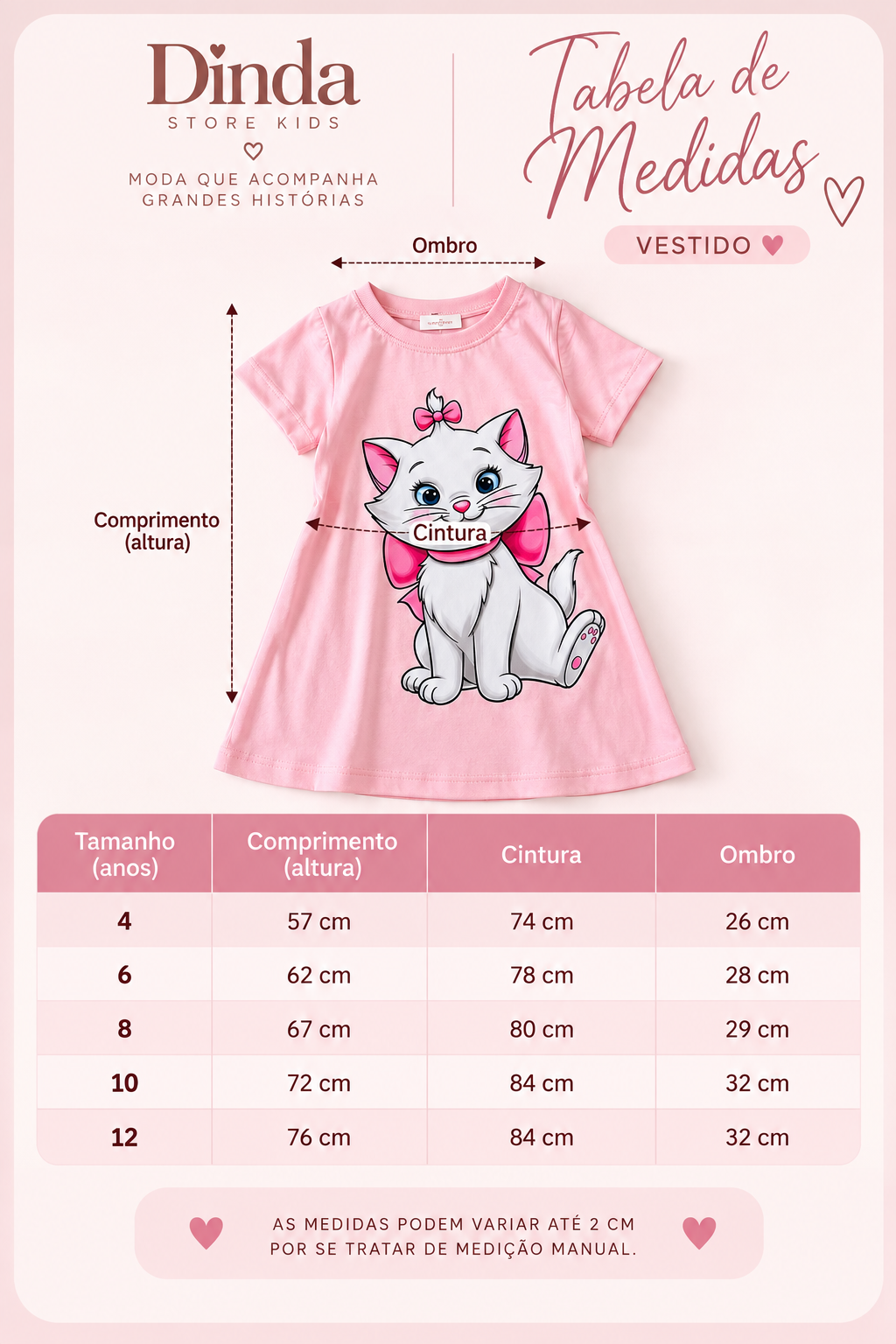Vestido Infantil Gata Marie