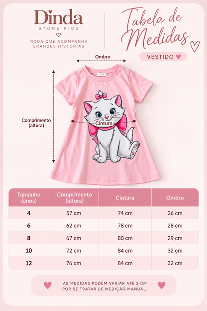 Vestido Infantil Gata Marie