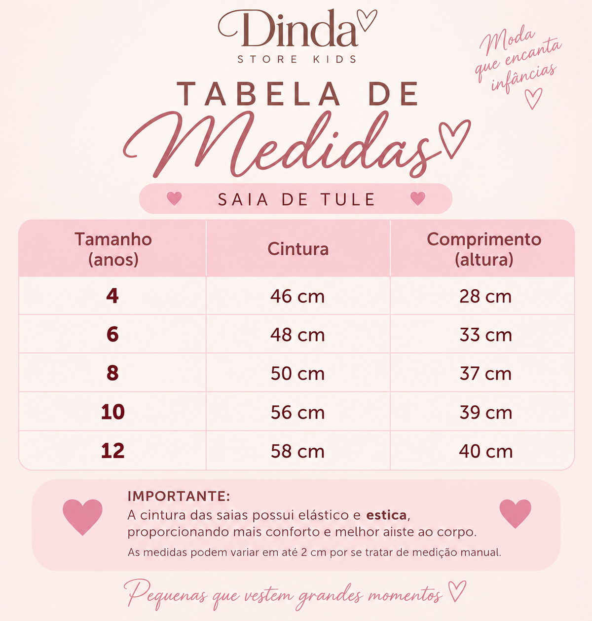 Saia em tule infantil