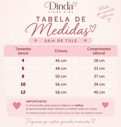 Saia em tule infantil