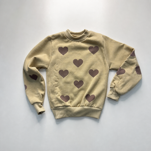Moletom Infantil Feminino Coração Flanelado | Dinda Kids
