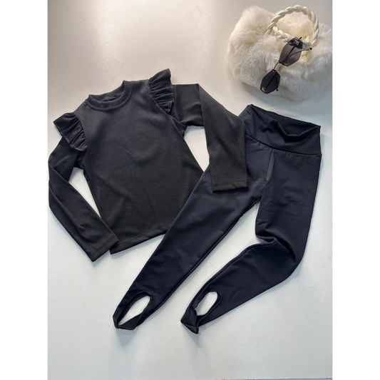 Legging Infantil Fuseau Flanelada Pezinho Poliamida | Dinda Kids
