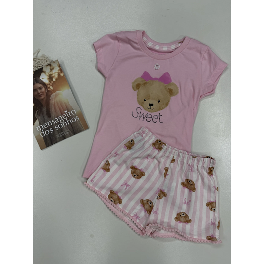 Pijama Infantil Feminino Urso Algodão | Dinda Kids