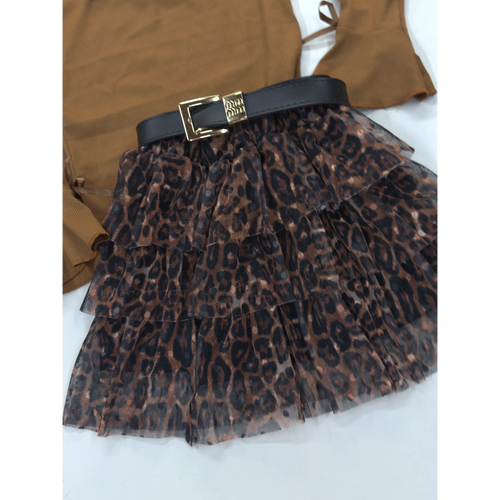 Saia Infantil Tule Oncinha Babados | Dinda Kids