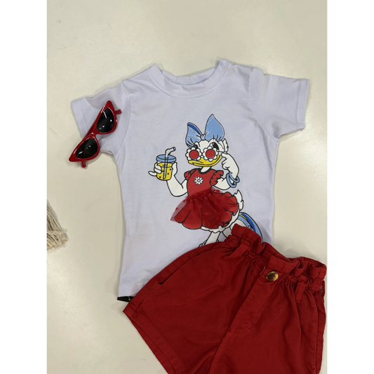 Tshirt Infantil Algodão Tule na Estampa | Dinda Kids