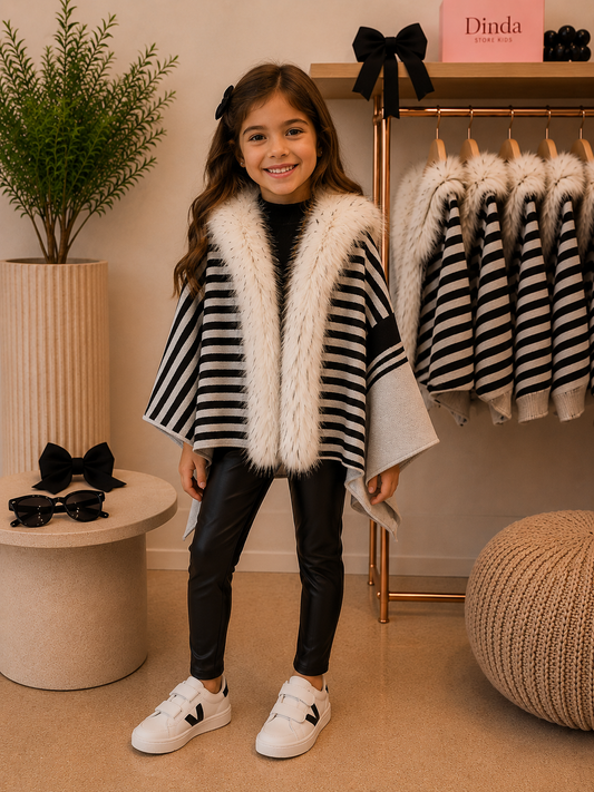 Conjunto Infantil Capa em Tricot Premium com Legging