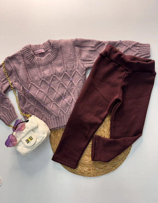 Legging Infantil em Lã com Elastano