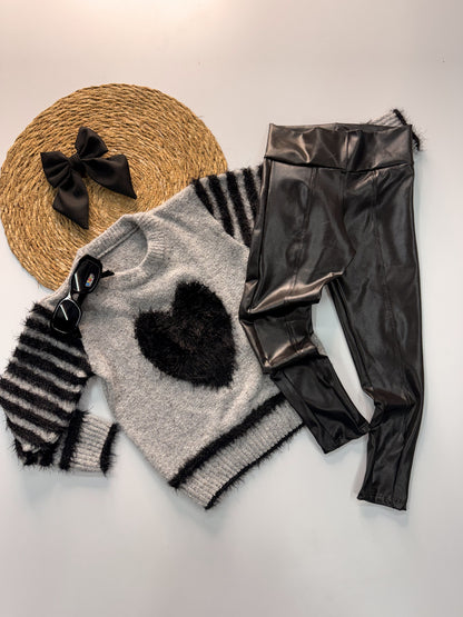 Legging Infantil Cirrê Brilhosa com Elastano