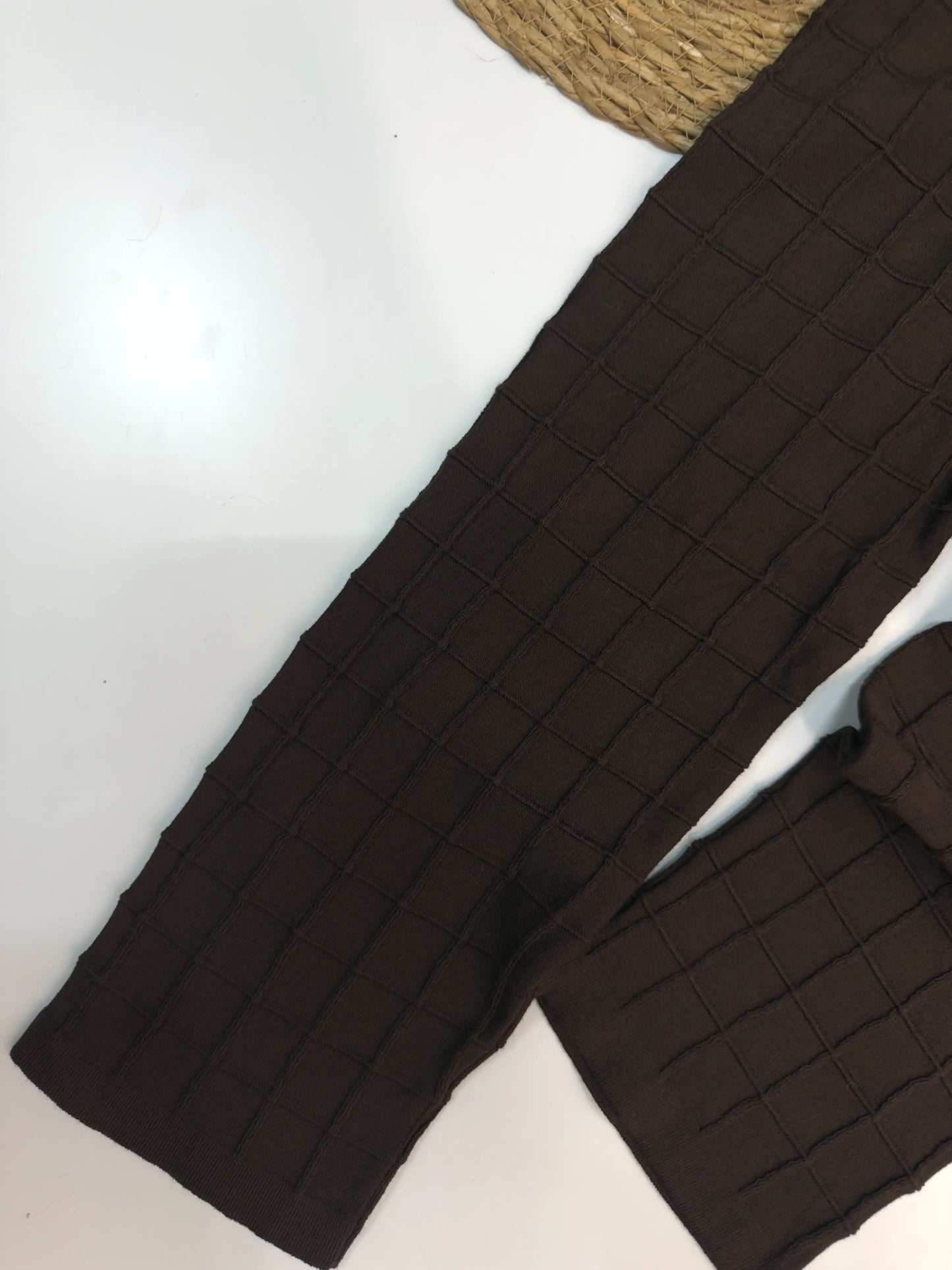 Legging Infantil em Lã Modal com Textura Quadriculada