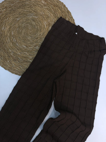 Legging Infantil em Lã Modal com Textura Quadriculada