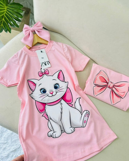 Vestido Infantil Gata Marie