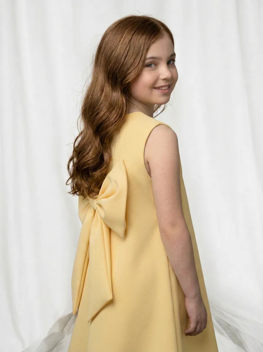 Vestido Infantil Festa Alfaiataria com Laço | Dinda Kids