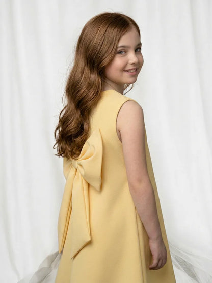 Vestido Infantil Festa Alfaiataria com Laço | Dinda Kids