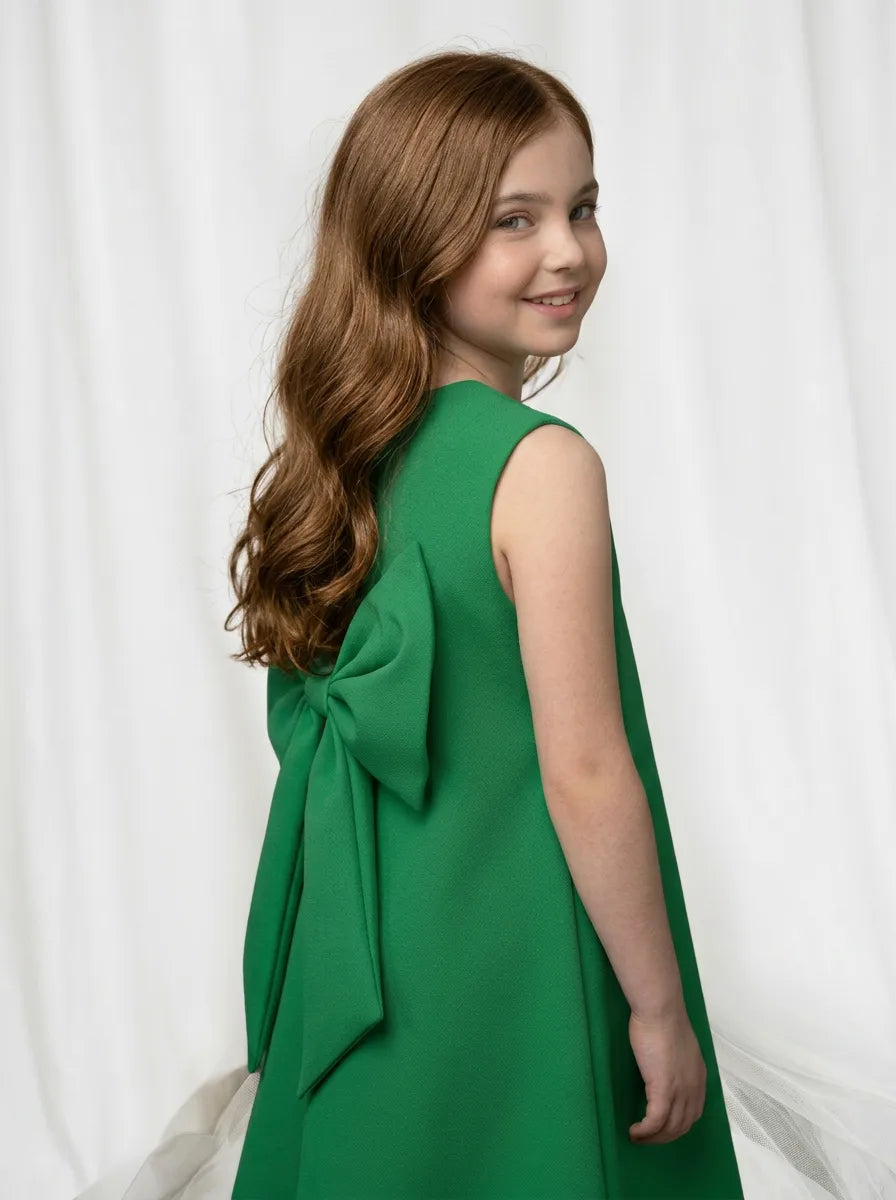 Vestido Infantil Festa Alfaiataria com Laço | Dinda Kids