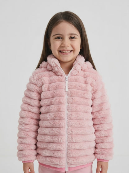 Casaco Infantil Pelúcia com Capuz Removível | Dinda Kids
