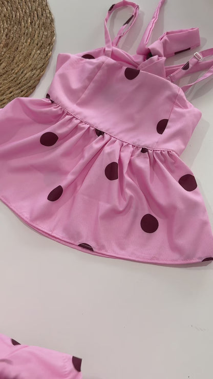 Conjunto short e blusa batinha em poá