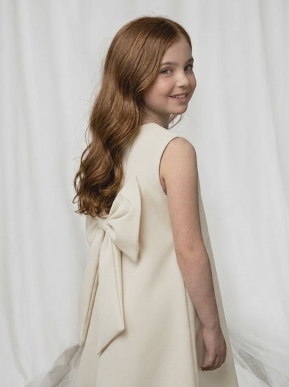 Vestido Infantil Festa Alfaiataria com Laço | Dinda Kids